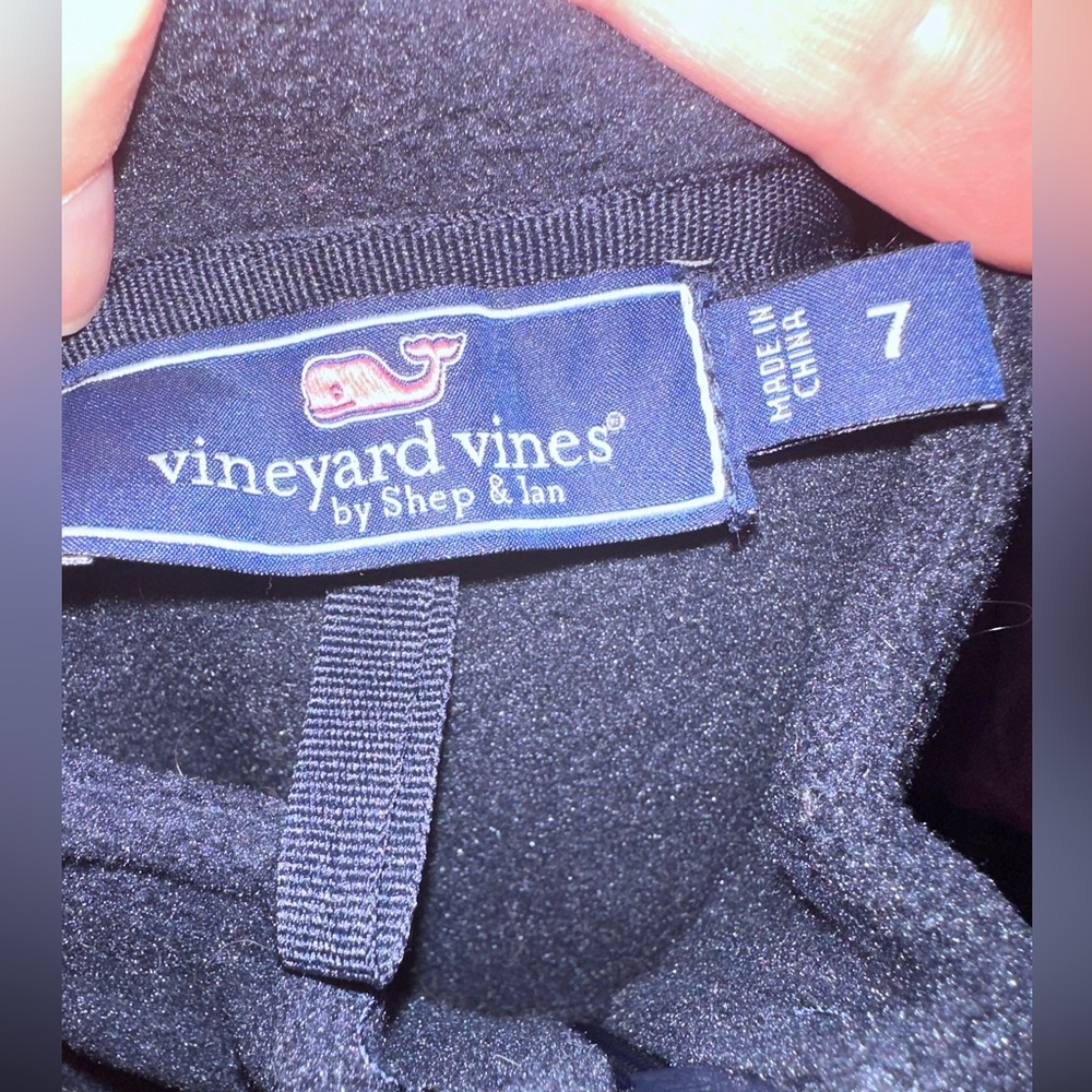 Vineyard Vines🐳Kids 1/4 Zip Fleece, Navy Blue, 7, Excellent condition, like new - Picture 3 of 4